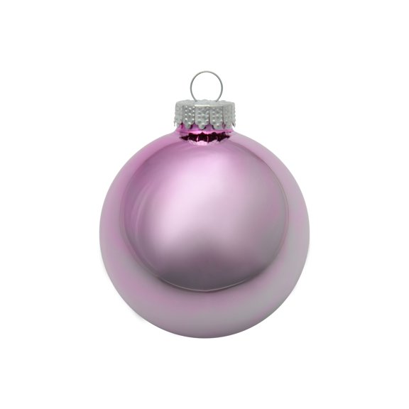 Whitehurst Shiny Finish Glass Christmas Ball Ornaments - 2.75" (70mm) - Baby Pink - 12ct