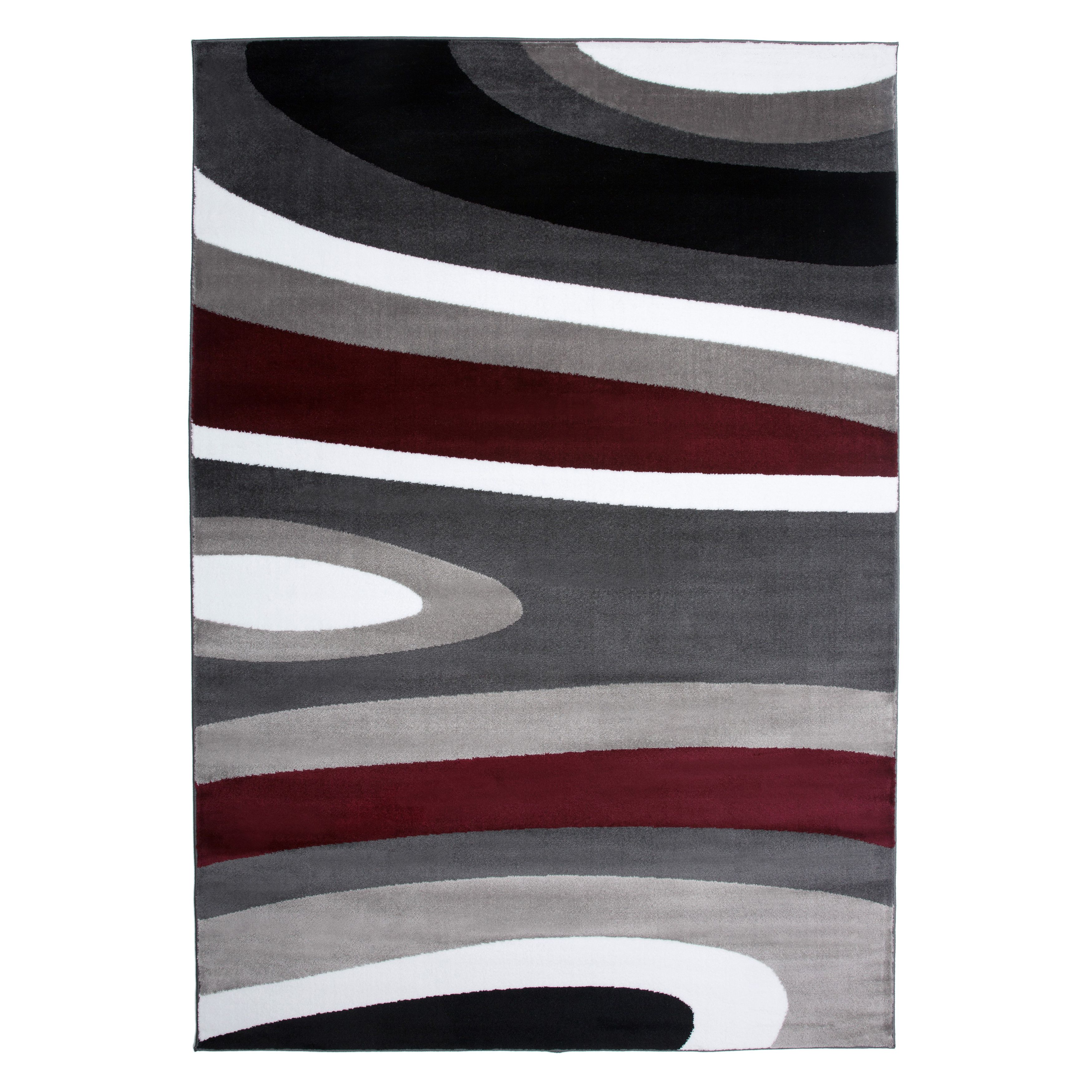 Contemporary Abstract Gray 9' x 12' Indoor Area Rug