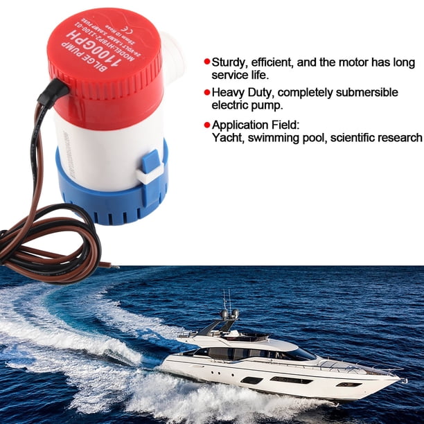 Bomba De Achique Sumergible De 1100 GPH Para Barcos, Eje De Acero Inoxidable Resistente, Filtro De Liberación Rápida, Protección Antiairlock, Motores Refrigerados Por Agua, 12