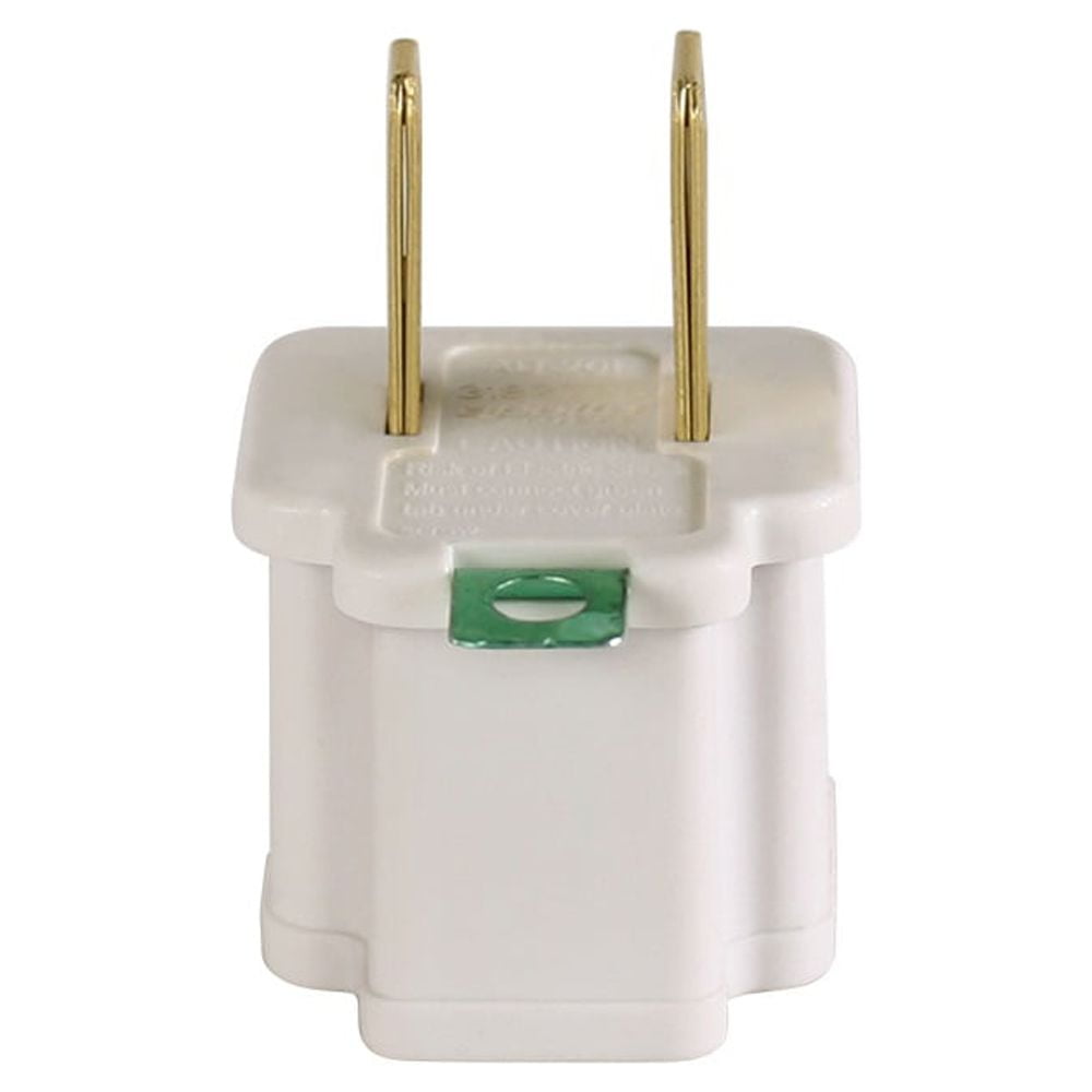 (2 pack) Hyper Tough 3-Pack Polarized Grounded White Indoor Adapter, 15 Amps