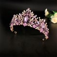 thumbnail image 4 of Tiaras vintage coronas moradas para mujer para decoración de tiara de reina novia con diamantes de imitación, 4 of 5