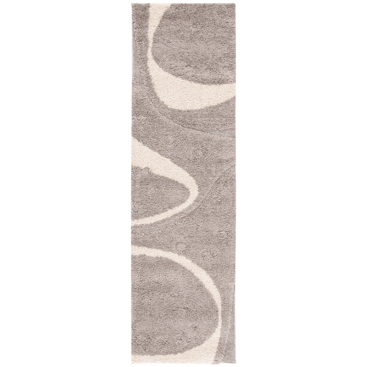 SAFAVIEH Florida Laidley Geometric Shag Area Rug, Grey/Ivory, 6'7" x 6'7" Round