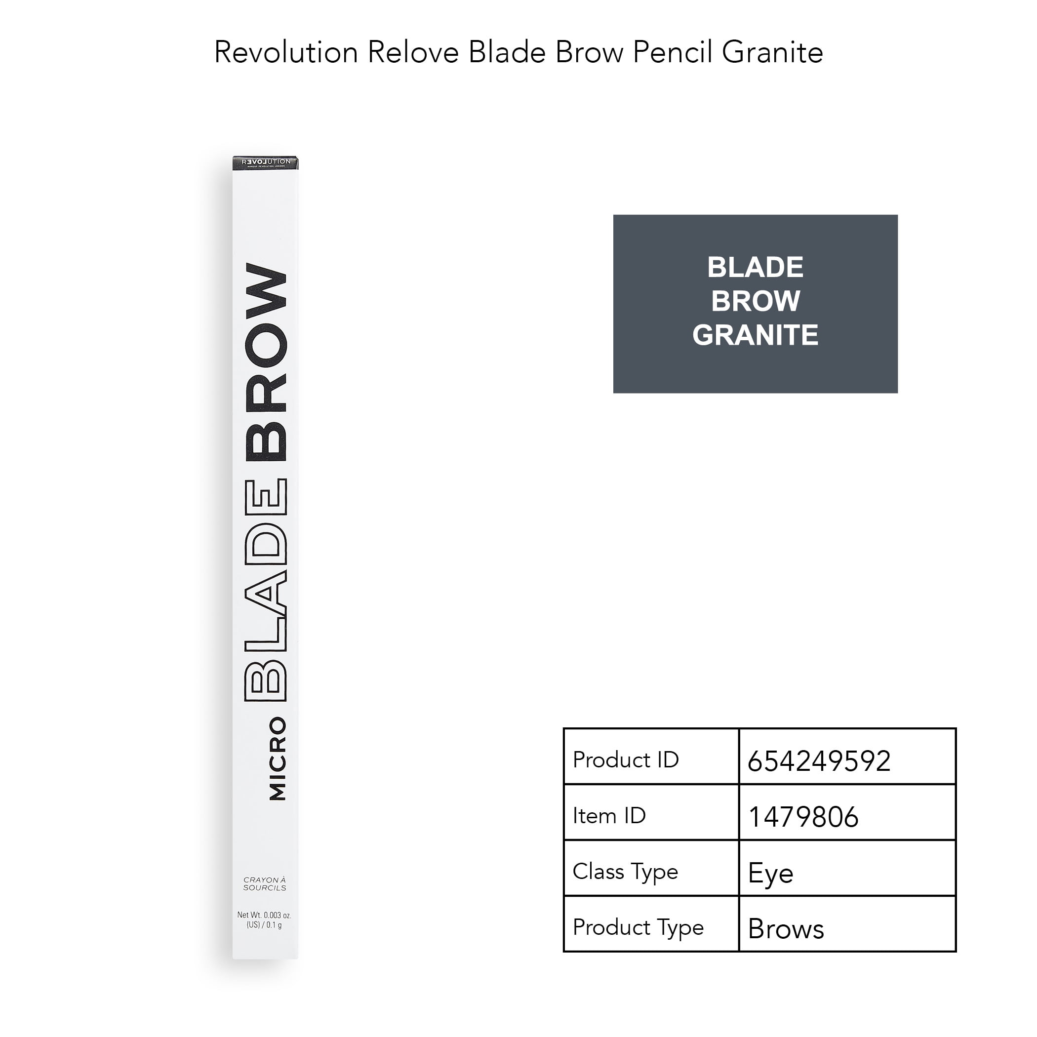 (3 pack) Relove by Revolution Blade Brow Pencil - Granite