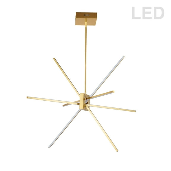 Dainolite Sum-34P Summit 4 Light 30" Wide Led Abstract Sputnik Chandelier - Brass
