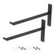 thumbnail image 1 of Soportes de estante de pared Uxcell de acero al carbono, soporte de estante de metal, refuerzo de esquina con labio 12.4"L x 1.2"W x 6"H Negro 2 piezas, 1 of 4