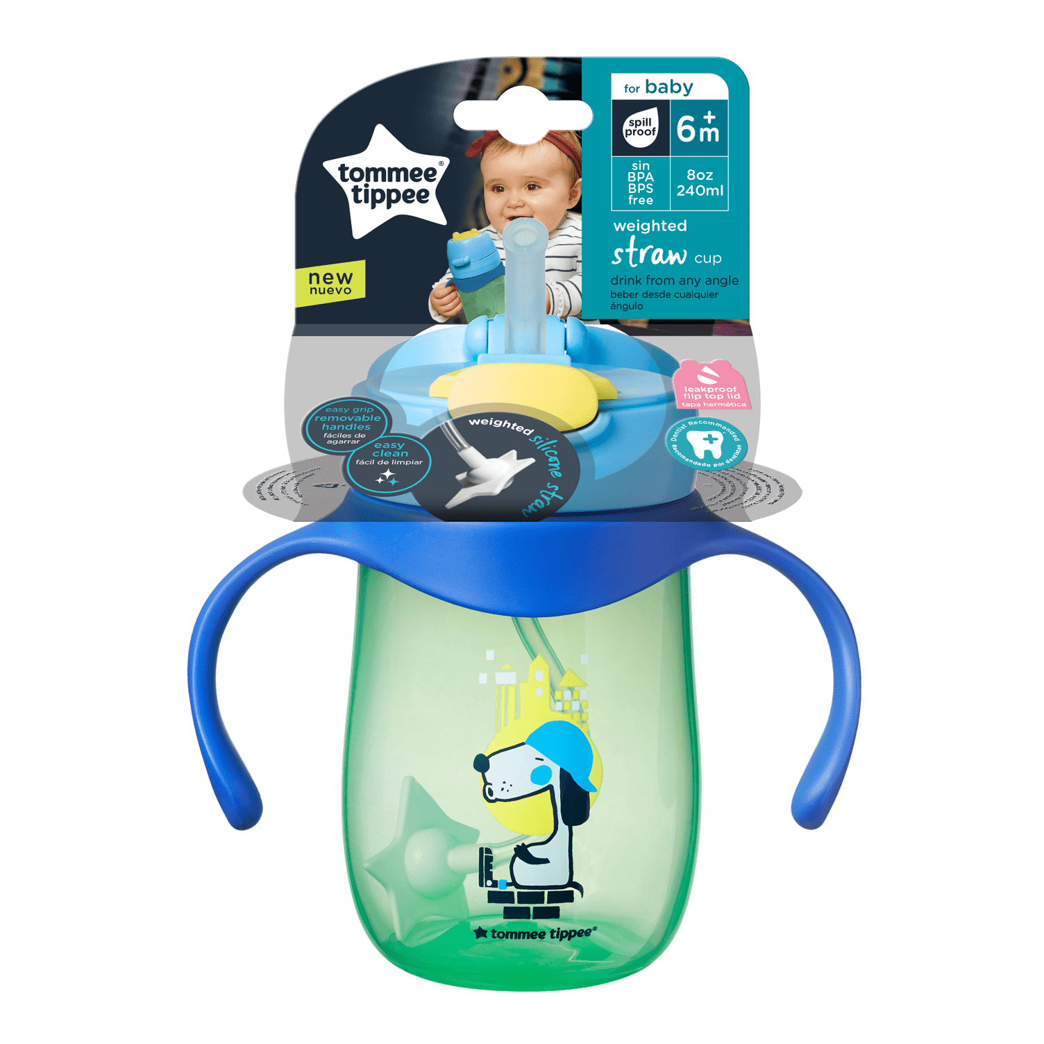 Tommee Tippee] Weighted Straw Bottle - Fox - Not Too Big