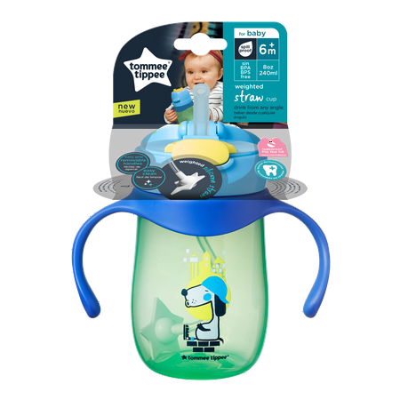 Tommee Tippee Weighted Straw Toddler Sippy Cup, 8 Ounces - 6+ Months, 1 Count