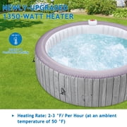 82 Inflatable Hot Tub, Segmart 5 to 7 Person Outdoor Hot Tub, Round Portable Home Spa with 130 Soothing AirJets, Lockable Cover, and Storage Bag, Built-in Heater Pump, Max. 104°F
