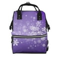 thumbnail image 1 of Easygdp Snowfall Sky White Purple para Bolsa de Bebé de Gran Capacidad con Múltiples Bolsillos, Bolsa de Pañales para Padres, Bolsa de Viaje Organizada y Elegante, 1 of 6