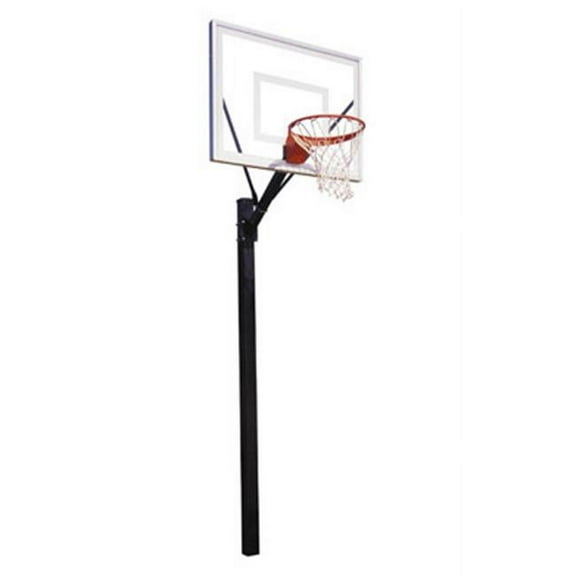 Sport II Steel-Acrylic In Ground Fixed Height Basketball System, Kelly Green