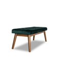 thumbnail image 2 of Allen Mid-Century Modern Velvet Button-Tufted Upholstered Bench  in Green, 2 of 6