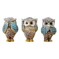 thumbnail image 4 of Owl figurine and sculptures for shelf decor accents,3 wise Owl statue for living room bedroom decoration,Retro animal decor,boho gift for women bird lover, 4 of 5