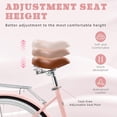 thumbnail image 5 of 26" Beach Cruisers for Women, NEORIVER 7-Speed Bikes for Women with Rattan Basket, Commuter Bicycle, 5 of 8