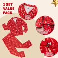 thumbnail image 3 of JOYIN Christmas Pajamas for Couples, Xmas Matching Family Pajamas Red Suit Set for Men Women, Holiday Pajamas Sleepwear, 3 of 8