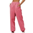thumbnail image 3 of WTXUE Womens Jogger Pants, Sweatpants Women's Thin High Waisted Loose Comfortable High Waisted Jogging Pants With Pockets Casual, Scrub Pants Slacks, Hot Pink, 3 of 6