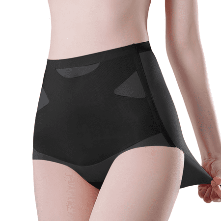 Fulorrnie Underwear for Women Plus Size Seamless Comfort High Waisted Panties Sport Compression Elastic Waist Tummy Control Panty  Black  XXL