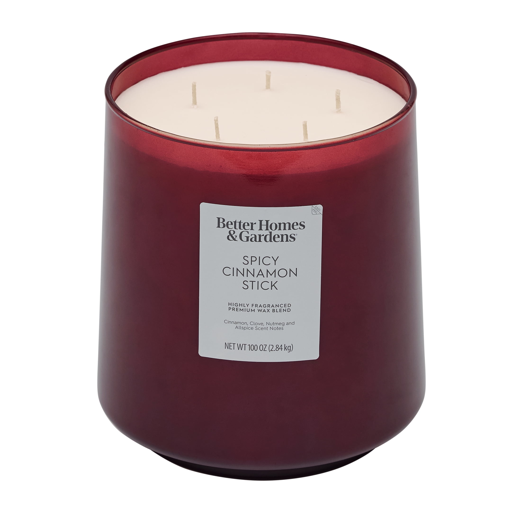 Better Homes & Gardens 5-Wick 100 oz Glass Jar Candle, Spicy Cinnamon Stick