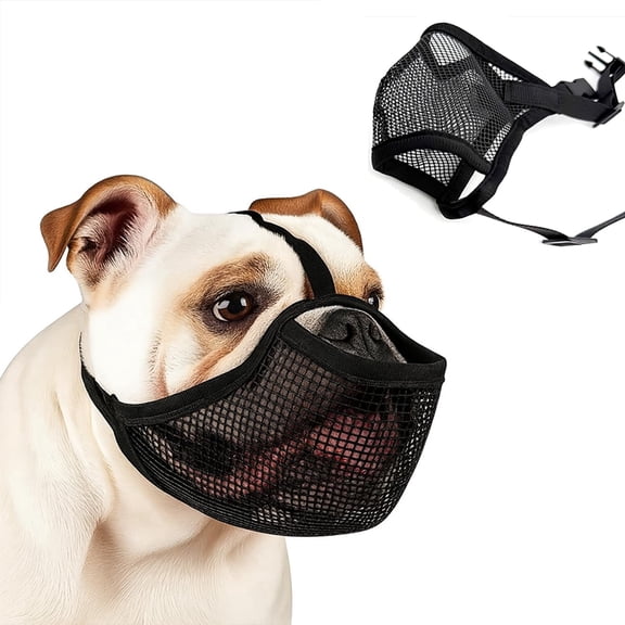 Colenumone French Bulldog Muzzle, Soft Mesh Short Snout Muzzle with Mouth Opening & Enlarged Eye Holes, Allows Panting Drinking Feeding, Prevents Biting for Shih Tzu Pug English Bulldog