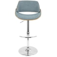 thumbnail image 6 of Fabrizzi Mid-Century Modern Adjustable Barstool With Swivel In Walnut And Blue Fabric - Set Of 2, 6 of 11
