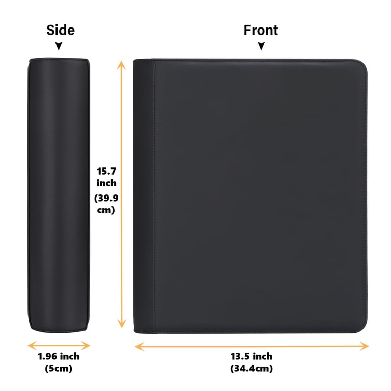 hard case card binder 9-Pocket Topload (Black/White) Quality zipper keep cards protected and intact when not in use Toploader Binder, Holds 360 Toploaders,