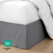 Bare Home Double Brushed Bed Skirt - Premium 1800 Collection - 15-inch Drop - Queen, Gray