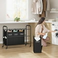 thumbnail image 2 of 4 Bag Laundry Sorter Cart, 4 Section Laundry Hamper Sorter with  Lockable Rolling Wheels, Laundry Separator Hamper with Removable Bags for Dirty Clothes Storage, Black, 2 of 6