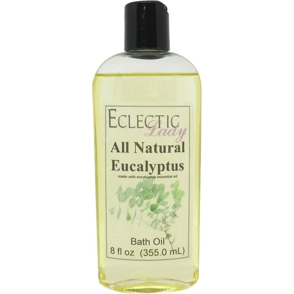 Eucalyptus Bath Oil - Scented Body Oil - Relaxing & Moisturizing Bathing Oil - Fragrance Body Oil For Dry & Rough Sensitive Skin - 8 oz