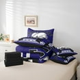 thumbnail image 4 of 7Pcs American Football Bedding Sets Rugby Helmet 3D Sports Decor Comforter Twin, American Football City Style Bed Set Sports Ball Games Bedroom Comforter With Sheets (Baltimore), 4 of 5