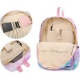 thumbnail image 2 of UBIUO - Juego de 3 mochilas para estudiantes con estampado de estrellas, impermeables, ligeras, para libros, bolsos y lápices para estudiantes de primaria (A, 43 x 30 x 16 cm), 2 of 5
