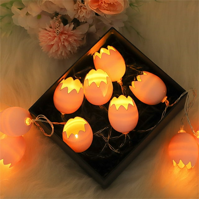 Tdxkok Led Easter Light String Eggs Light String Broken Eggs Light String Holiday Decoration Eggs Battery Box Warm Light Easter Party Supplies