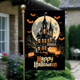 thumbnail image 4 of Garden Flags 12x18 Inch Halloween Garden Flag Double-Sided Haunted House Pumpkin Bats Moon Outdoor Fall Yard Sign Holiday Banner for Porch Lawn Decor, 4 of 5