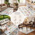 Area Rug 3x5ft Alphabet Number Cartoon Low Pile Washable Rug Soft ...