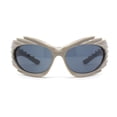 thumbnail image 2 of Hedgehog Fur Carving Retro Wrap Thick Temple Plastic Sunglasses Khaki - Black, 2 of 4