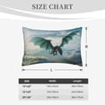 thumbnail image 4 of Uemuo Cloud Sky Green Dragon Print Throw Pillow Case – Cozy & Soft Cushion Cover, Hypoallergenic Pillow Case for Sleeping, Perfect for Women with Envelope Closure-14"x20", 4 of 6