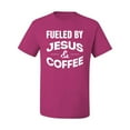 thumbnail image 2 of Fueled by Jesus and Coffee Funny Christian | Mens Inspirational/Christian Graphic T-Shirt, Fuschia, 3XL, 2 of 3