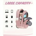 thumbnail image 6 of Women's Waterproof Polyester 17.3" Rolling Laptop Backpack, Pink, 6 of 15