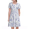thumbnail image 1 of Disketp Floral Butterfly para Vestido de Manga Corta para Mujeres, Vestidos de Verano para Mujeres, Casual y Holgado para la Playa, 1 of 6