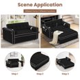 thumbnail image 4 of DEALTOPS 3 in 1 Sofa Bed, 55" Loveseat Sleeper with Two Pillows & Phone Stand, Black, 4 of 8