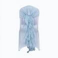 thumbnail image 5 of BalsaCircle 6 Dusty Blue Premium Solid Curly Chiffon Chair Sashes Slipcovers, 5 of 7