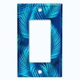 thumbnail image 5 of Metal Light Switch Plate Cover Jungle Tropical Leaves Blue Palm JGL002, 5 of 13