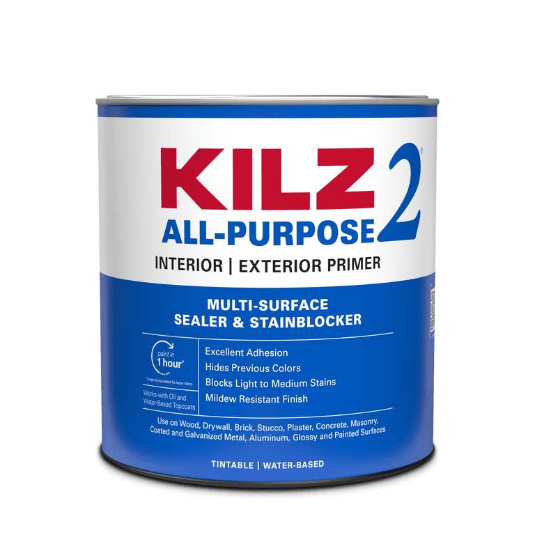 KILZ 2 All-Purpose Interior/Exterior Primer, Quart Water-Based photo 1