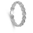 thumbnail image 4 of White Cubic Zirconia Wholesale Heart Stackable Ring .925 Sterling Silver Band Jewelry Female Size 6, 4 of 4