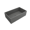 thumbnail image 2 of BOCCHI Contempo Apron Front Fireclay 33 in. Single Bowl Kitchen Sink with Protective Bottom Grid and Strainer in Matte Gray, 2 of 6