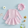 thumbnail image 4 of ZXLBBD Girls' Swimwear Toddler Baby Bow One Piece Romper with Hat Bathing Suit Kids Rash Guard Lightweight Vacation Outfit, 4 of 7
