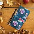 thumbnail image 5 of Case for Samsung Galaxy S22 5G, PU Leather Stand Wallet Case with Wrist Strap and Cards Slots Pocket Shockproof Protective Cover for Samsung Galaxy S22 5G 6.1 inch,Colorful Flowers, 5 of 7