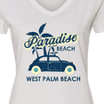 thumbnail image 4 of Inktastic Paradise Beach in West Palm Beach with Palm Trees and Car Women's V-Neck T-Shirt, 4 of 5