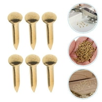 OUNONA 100pcs Copper Furniture Nails for Projects and Fixing Furniture, Upholstery Tacks