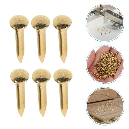 OUNONA 100pcs Copper Furniture Nails for Projects and Fixing Furniture, Upholstery Tacks