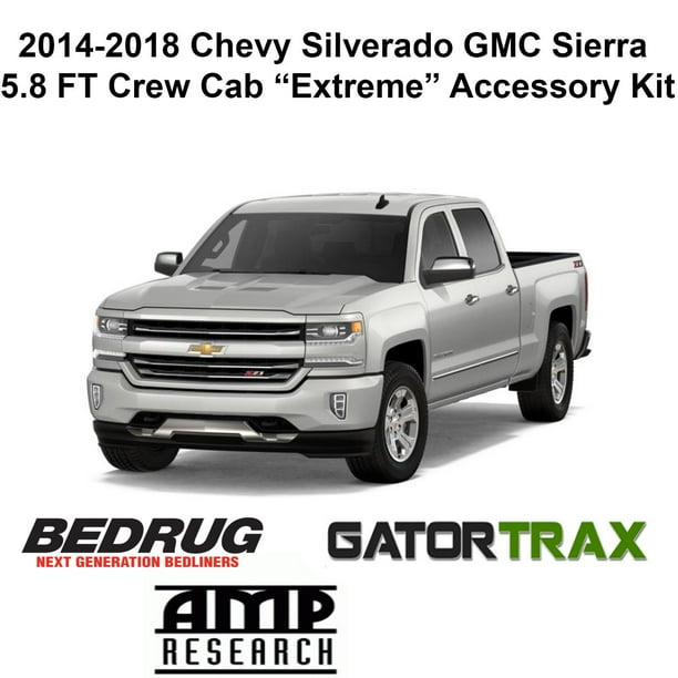 Gator Extreme Accessory Kit Fits 2014 2018 Chevy Silverado Sierra Crew Cab 5 8 Ft Bed Gatortrax Electric Tonneau Cover Amp Power Running Boards Full Bedrug Carpet Bedliner Nbsp Walmart Com Walmart Com