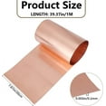 thumbnail image 2 of 1set 4 rolls Copper Flashing Copper sheet Roll 2x100cmx1mm Soft Foil Narrow Roll Strip Material for Crafts Making Decor Jewelry Electrical House Repairs Grounding Building Decoration, 2 of 6